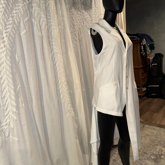 Yohji Yamamoto White Asymmetrical Button-Down Dress (Size 2) - Picture 10 of 16